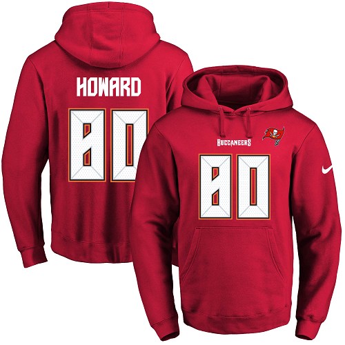 Nike Buccaneers #80 O. J. Howard Red Name & Number Pullover NFL Hoodie
